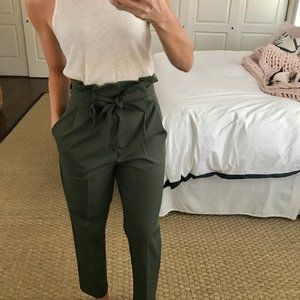 Green H&M Paper Bag Pants